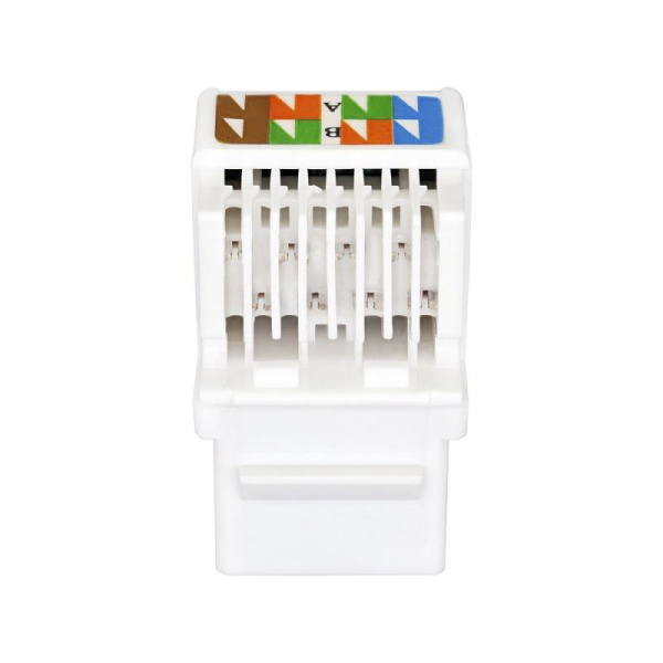 Модуль розеточный Keystone Jack 8P8C RJ-45 UTP кат.5E заделка без инструмента бел. (DIY) SUPRLAN 10-0312-1