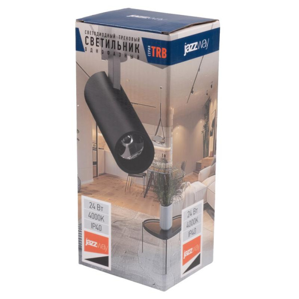Светильник светодиодный трековый TRB 0724 24Вт 4000К IP40 24град. 1ф BL черн. JazzWay 5066236
