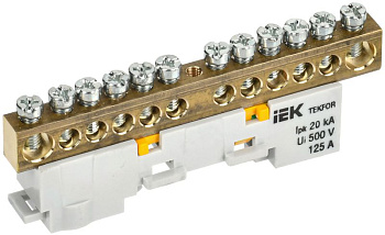 Шина PE "земля" неизол. на универс. держ. 8х12-12-Ж TEKFOR IEK TF-NN20-12-DL-K05