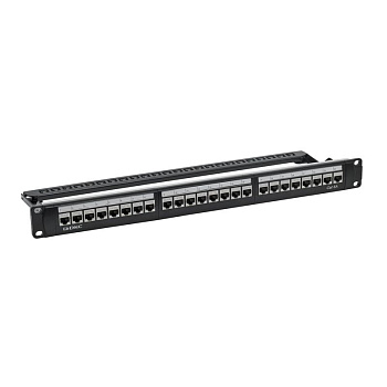 Патч-панель модульная 19дюйм 1U CAT6A 24 порта RJ45 экранир. DKC RN6APPF24