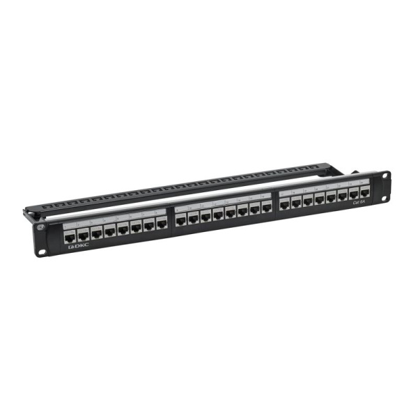 Патч-панель модульная 19дюйм 1U CAT6A 24 порта RJ45 экранир. DKC RN6APPF24