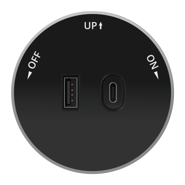 Розетка MultiTrack с 2-мя заряд. устройствами USB тип A+C 18Вт 5В/3А антрацит SE MTK13003B