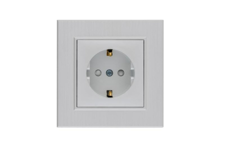 Розетка 1-м Karea LINE STAR с заземл. жемчуж. Makel 86100028