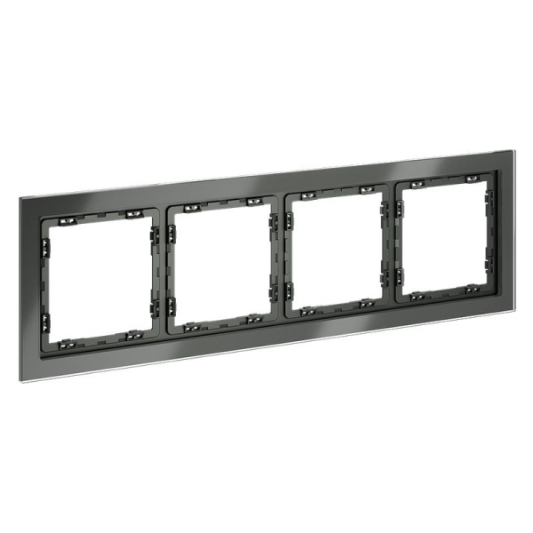 Рамка 4-м S70 стеклян. титан Voltum VLS110406