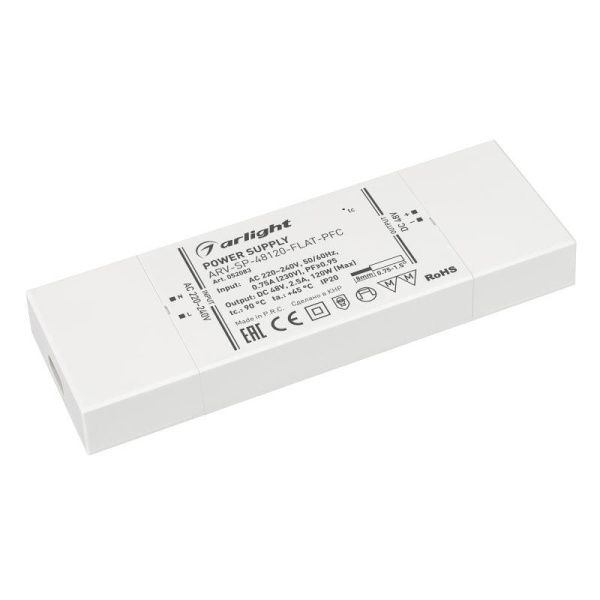 Блок питания ARV-SP-48120-FLAT-PFC 48В 2.5А 120Вт IP20 пластик Arlight 052083