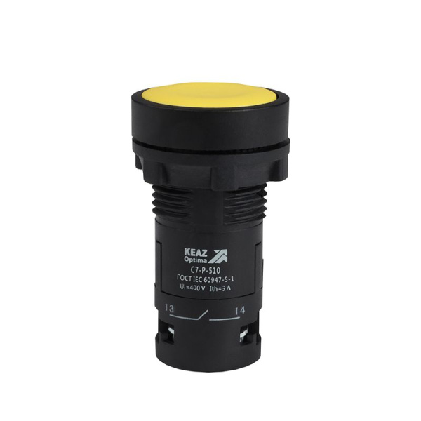 Кнопка OptiSignal Compact D22 С7-P-510 желт. 1НО XB7NA51 КЭАЗ 362034