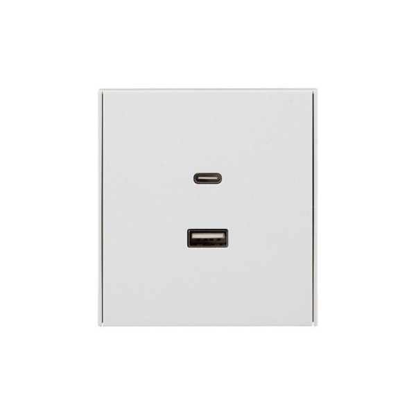 Розетка 2-м СП STRONG 16А IP20 USB-A + Type-C 3А с функцией быстрой зарядки жемчуж. Kranz KR-78-0734-4