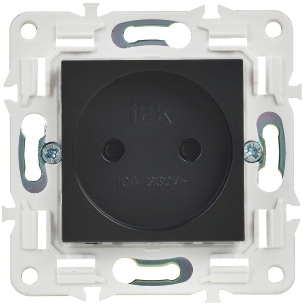 Розетка SKANDY 10А без заземл. защ. шторки SK-R01Bl черн. IEK SK-R13-10-K02