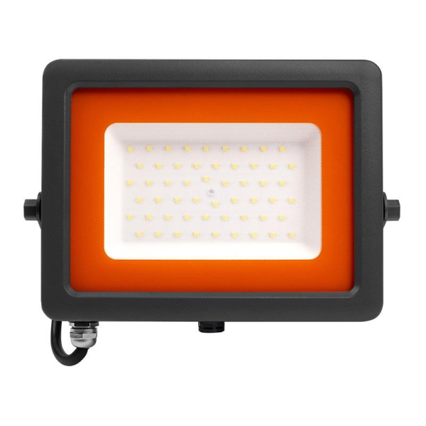 Прожектор светодиодный PFL-S2 50Вт 6500К IP65 220–240В ДО с клапаном закален. матов. стекло сер. JazzWay 2853301D