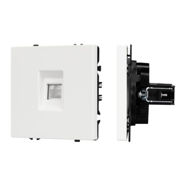 Розетка компьютерная ARL NOBE SCT-MPC1-SFPL-WH RJ45 кат.6 софт-тач бел. кварц Arlight 054304(1)