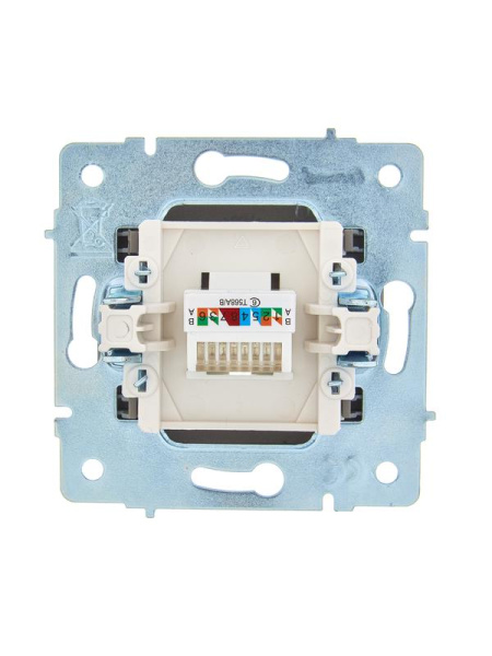 Розетка компьютерная 1-м СП ASTI IP20 RJ45 механизм Cat 6e платина. LEZARD 7081-3588-140