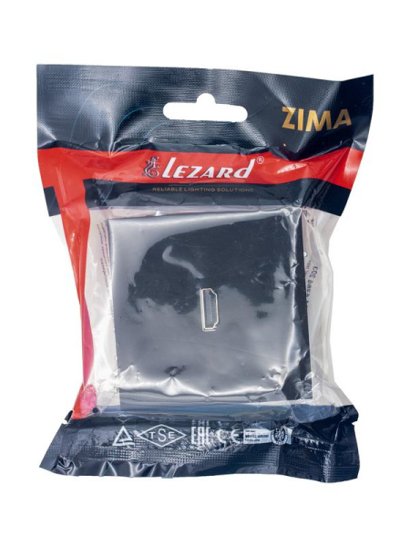 Розетка HDMI 1-м СП ZIMA IP20 механизм черн. бархат LEZARD 704-4288-203