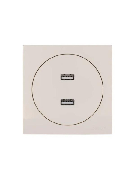 Розетка 2-м СП OSEN USB разъем механизм сл. кость LEZARD 743-9088-192