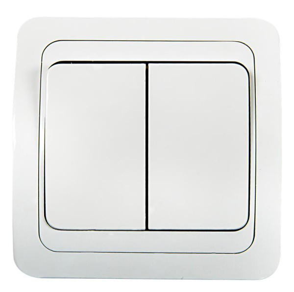Выключатель 2-кл. СП Classico 2023 10А IP20 бел. ASD / IN HOME 4680005959860