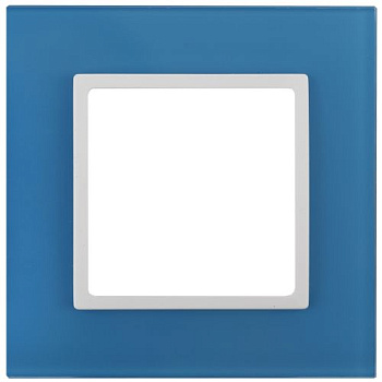 Рамка 1-м 14-5101-28 стекло Elegance голуб.+бел. ЭРА Б0034482