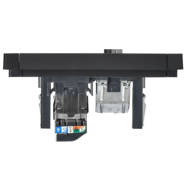 Розетка 2-м TV+RJ45 кат.5E FORTE&PIANO FP136 черн. IEK FP-AK20-1-K02