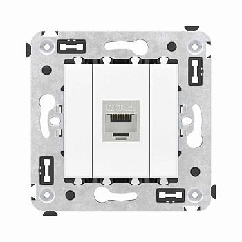 Розетка компьютерная 1-м СП Avanti "Белое облако" RJ45 кат.6A без шторок экранир. механизм DKC 4400773