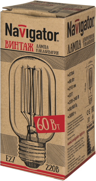 Лампа накаливания 71 958 NI-V-T45-SC15-60-230-E27-CLG Navigator 71958