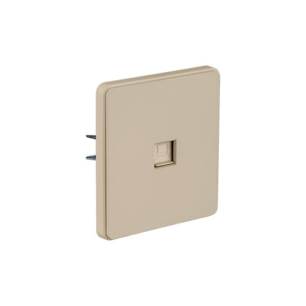 Розетка компьютерная 1-м СП ROUND 16А IP20 250В RJ45 кат.6 шелк Kranz KR-78-0724-7