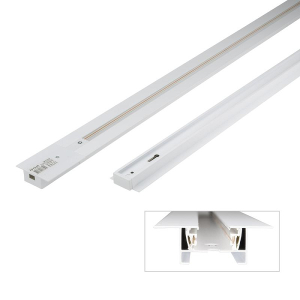 Шинопровод осветительный однофазный L2000 UBX-Q123 RS2 WHITE 200 SET01 тип R встраив. с заглушкой и вводом питания бел. Volpe UL-00007377