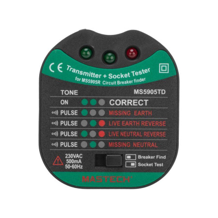 Тестер розеток детектор автоматов MS5905RTD Mastech 13-1265