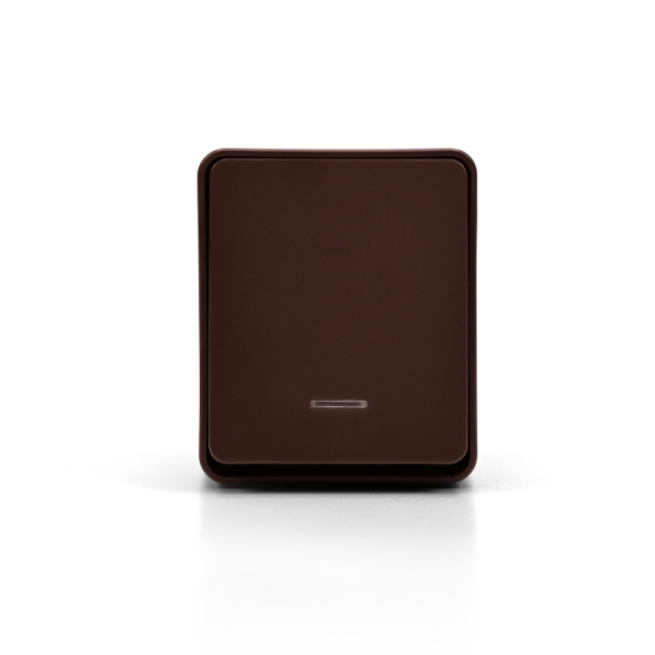 Выключатель 1-кл. ОП AtlasDesign PROFI IP54 10AX с подсветкой корич. SE ATN546013