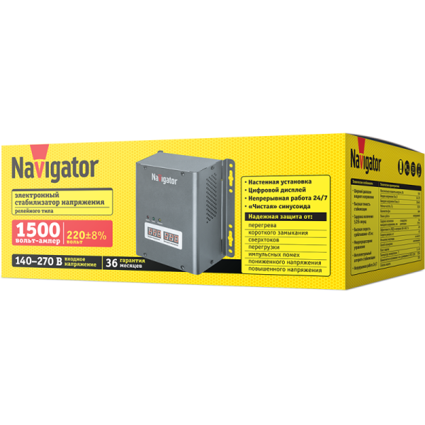 Стабилизатор напряжения 61 776 NVR-RW1-1500 Navigator 61776