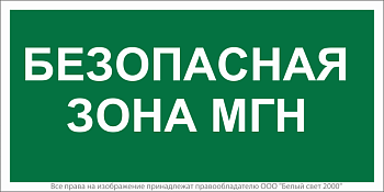 Знак безопасности NPU-2714.E68"Безопасная зона для МГН" Белый свет a20326