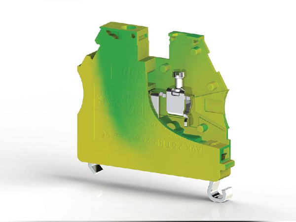 Клеммник на DIN-рейку 2.5кв.мм (земля) AVK2.5 TRD Klemsan 0.0.0.3.34170