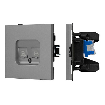Розетка компьютерная 2-м SCT-TENDO-MPC2-PL-GR RJ45 кат.6 механизм Arlight 054102