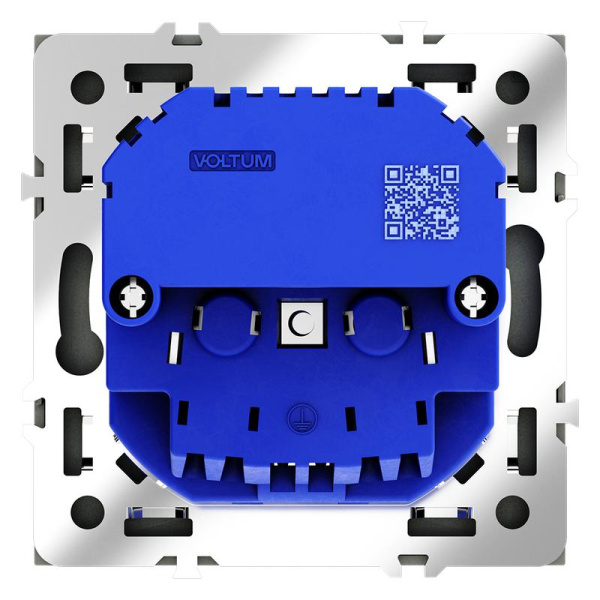 Розетка 1-м СП S70 16А с USB A+С с заземл. защ. шторки механизм черн. матов. Voltum VLS040508