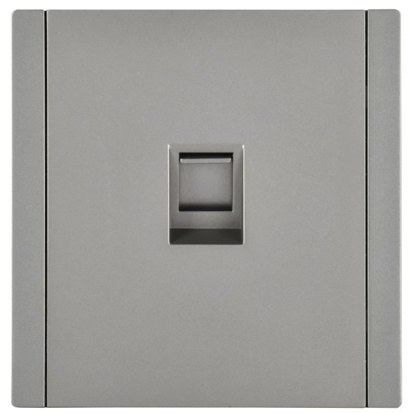 Розетка компьютерная RJ45 кат.6 FORTE&PIANO FP531 сталь IEK FP-K10-2-K46