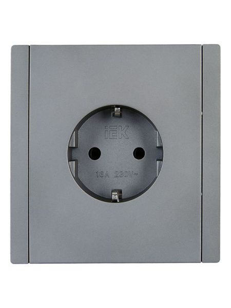 Розетка СП FORTE&PIANO FP515 16А с заземл. защ. шторки винт. крепл. сталь IEK FP-R14-16-K46