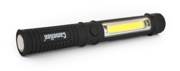 Фонарь-ручка LED51521 COB LED + 1Вт LED 3хR03 магнит клипса пластик. черн. (блист.) Camelion 13361