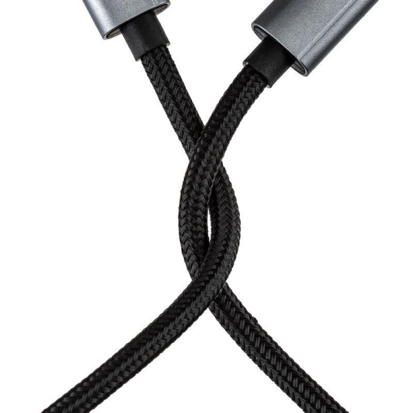 Кабель 2в1 Type-C Type-C Lightning 65Вт 1м нейлон. оплетка черн. Rexant 18-7095
