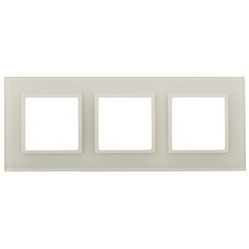 Рамка 3-м 14-5103-02 стекло Elegance сл. кость+сл. кость ЭРА Б0034507