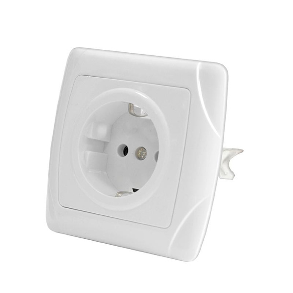 Розетка 1-м СП Маргарита 16А IP20 с заземл. бел. UNIVersal М0028