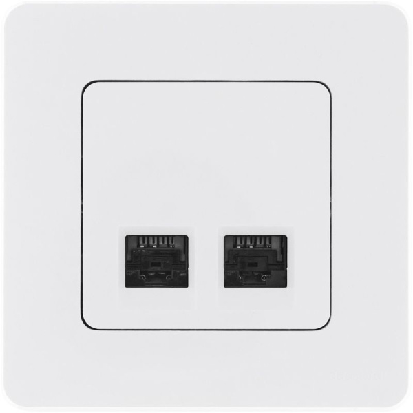 Розетка компьютерная 2-м Inspiria RJ45 кат.5E UTP бел. IEK 673835