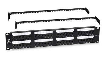 Патч-панель 19дюйм 2U 48 портов RJ45 кат.5E Dual IDC с задн. кабельн. организатором Cabeus 10656c