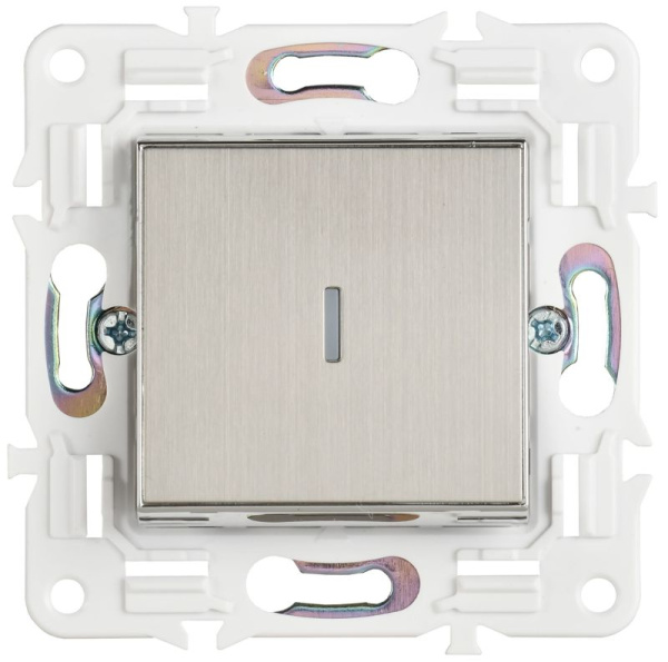 Выключатель 1-кл. SKANDY 10А SK-V07N с индикацией никель IEK SK-V10-1-10-K50