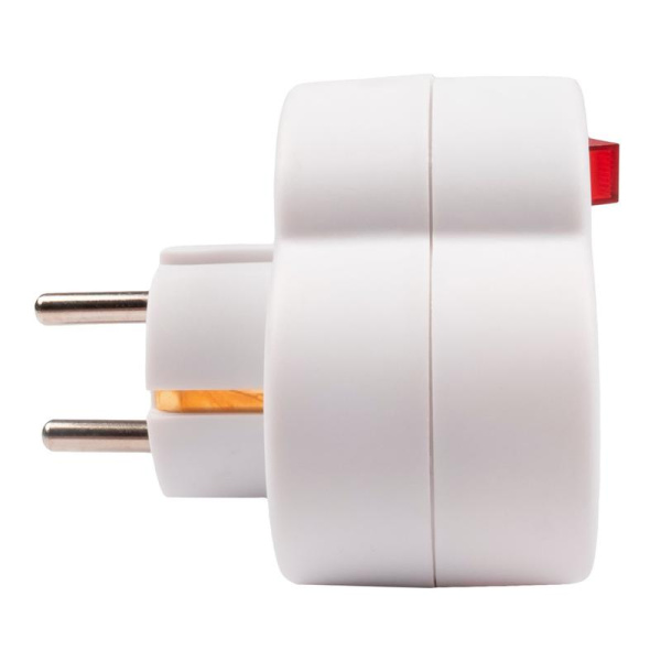 Разветвитель с заземл. 16А 3.5кВт AD-2GS защ. шторки с выкл. JazzWay 5004788