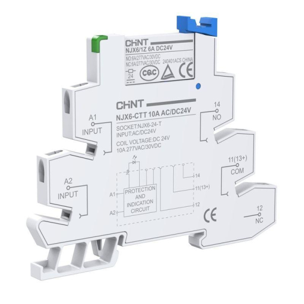 Реле интерфейсное NJX6-CTL 10А AC/DC 24В в сборе винтов. зажим (R) CHINT 525380