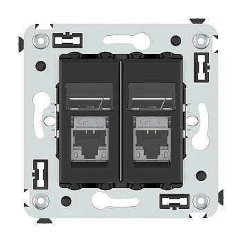 Розетка компьютерная 2-м СП Avanti "Черный матовый" RJ45 кат.6 экранир. DKC 4412394