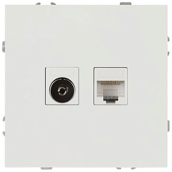 Розетка комбинированная СП Galaxy RJ45 + TV 16А IP20 250В бел. матов. 15-3110-08 Эра Б0070790