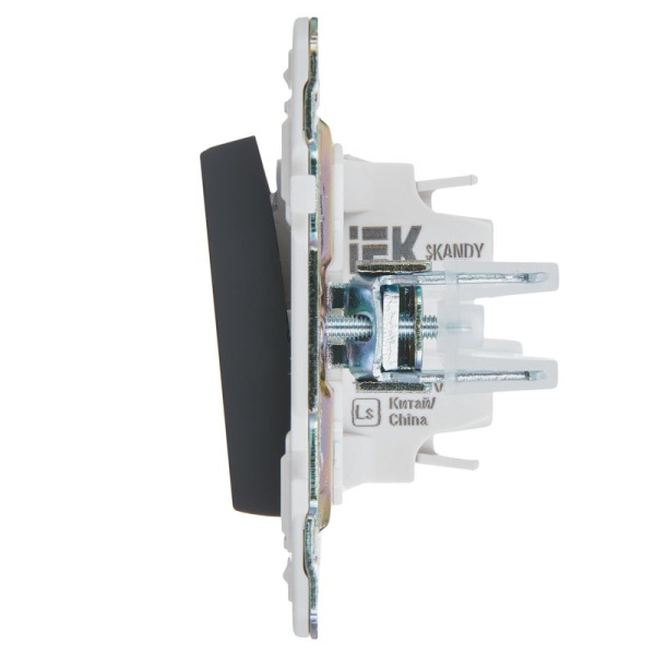 Выключатель кнопочный 1-кл. SKANDY 10А SK-V14G графит IEK SK-V17-0-10-K53