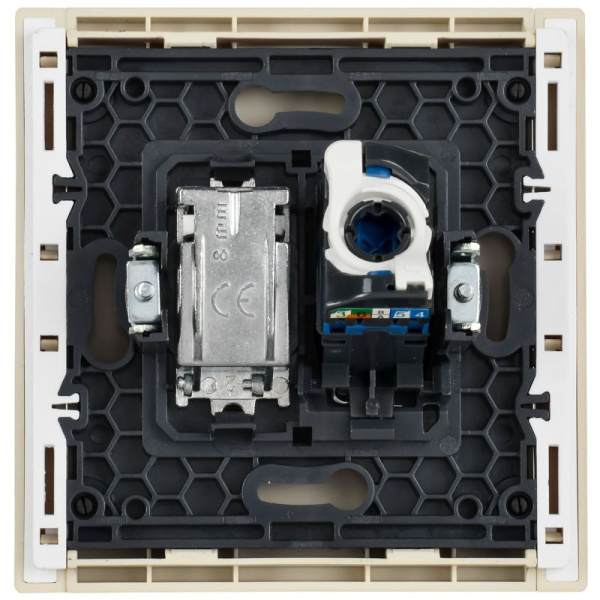 Розетка 2-м TV+RJ45 кат.6 FORTE&PIANO FP437 ваниль IEK FP-AK20-2-K10