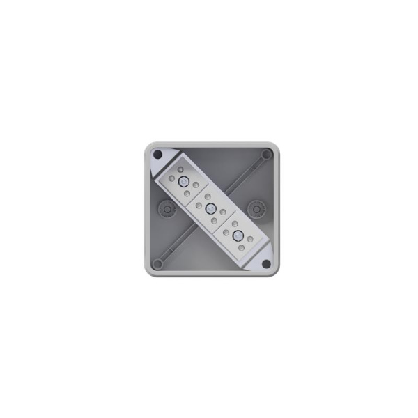 Коробка распределительная огнестойкая (HF) 80х80х50мм IP66/67 FIREFORT КРОПС-P3 двухкомпонентн. для кабелей сечением до 2.5кв.мм 6 клемм сер. КМ KR0234