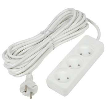 Удлинитель 3х10м без заземл. 10А Ultra S-CU3-10 WHITE бел. Uniel UL-00009980