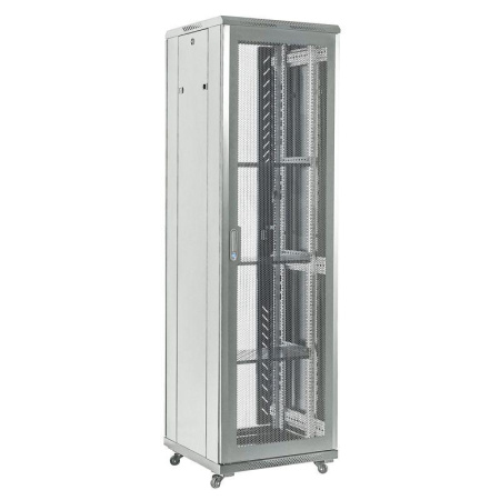 Шкаф телекоммуникационный напольный 19дюйм 37U 600х600х1832 передняя дверь стекло дверь задняя металл разборный сер. RAL7035 Rexant 04-3766-211