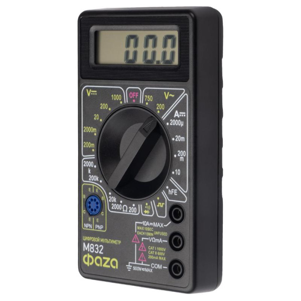 Мультиметр цифровой M832 ФАZА 5000414